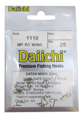 Anzuelos Daiichi Tipo 1110 *25 Unidades - Pesca Con Mosca