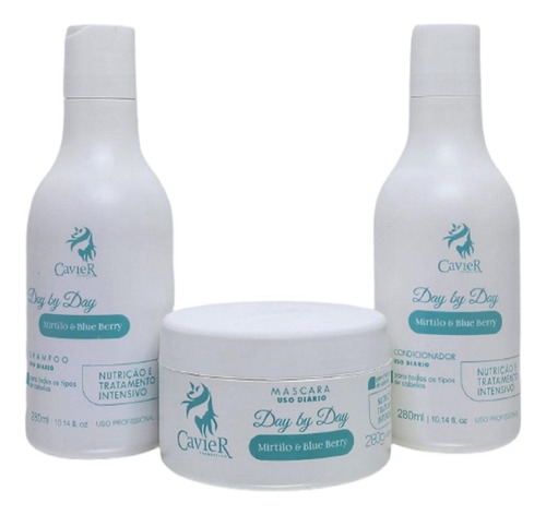 Kit Shampoo Mascara Condicionador 840ml Mirtilo Cavier