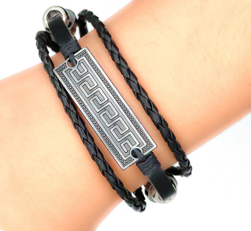 Pulsera Vikingo Runas Tribal Unisex  Vintage + Estuche 