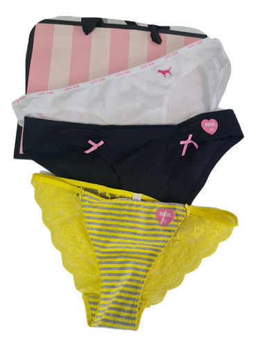 Victorias Secret Lencería Pack 3 Panties Cachetero Encaje S