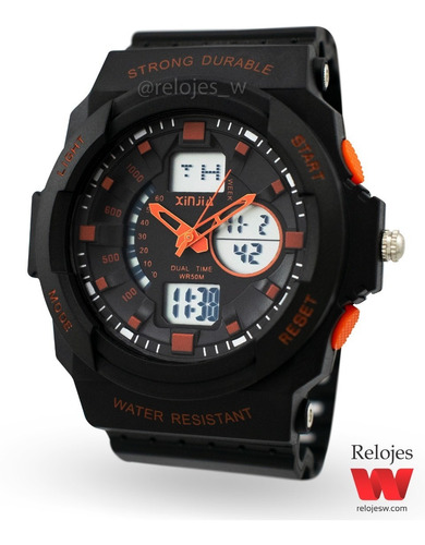 Reloj Xinjia Hombre 868z Negro Naranja