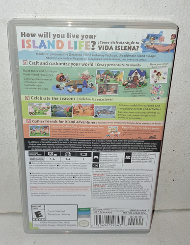 Solo Caja Original Animal Crossing New Horizons Switch (Usado)
