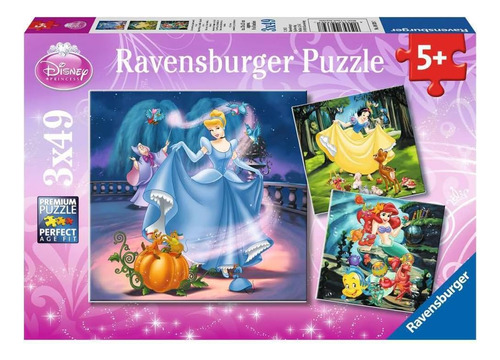 Ravensburger Disney: Rompecabezas De Princesas (3 X 49 Pieza