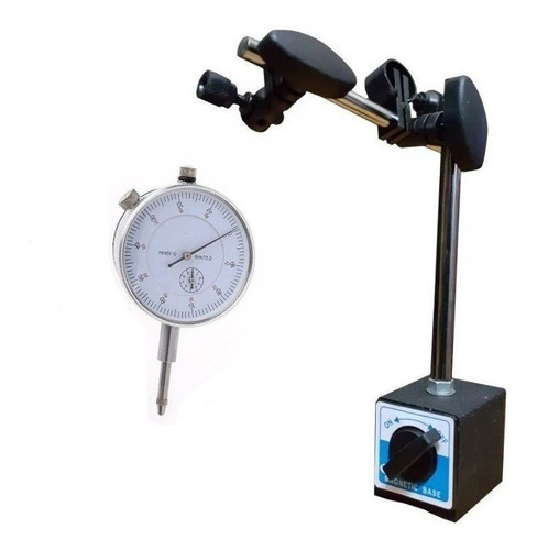 Combo Reloj Comparador Centesimal 0-10mm + Base Magnetica Rh