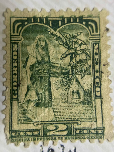 Sello Postal México 1944 India Tehuana 