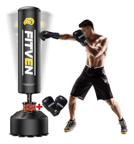 Freestanding Punching Bag 70''-205lbs With Boxing Gloves Hea