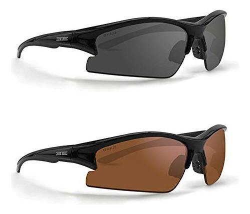 2 Epocas De Golf Gafas De Sol Negro Con Lente De Humo 46kmd