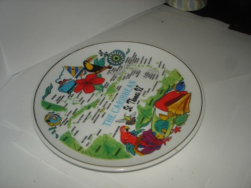 Plato De Porcelana American Gift Caribean St.thomas,vi Perfe