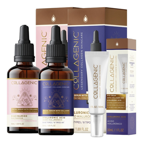 Imagen 1 de 7 de Serum Acido Hialuronico + Serum Niacinamida + Contorno Ojos