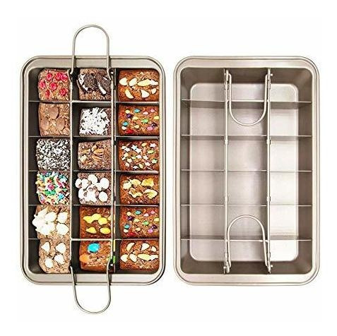 Bandeja De Horno Brownie Pan Antiadherente Con Separadores A