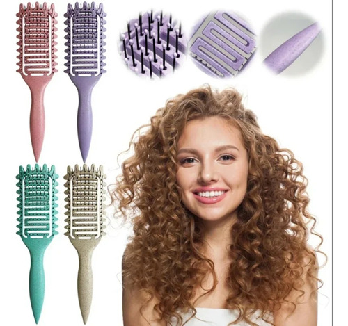Curl Define Styling Brush Hollow Out Detangling Hair Brush