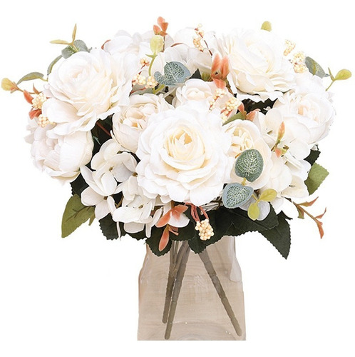 Y Rosas Blancas Decorativas Artificiales Vintage