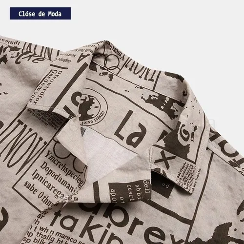 Camisa estampado periodico hotsell
