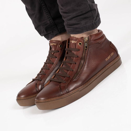 Imagen 5 de 10 de Zapatilla Hombre Cuero Briganti Zapatos Botita Hczp14169