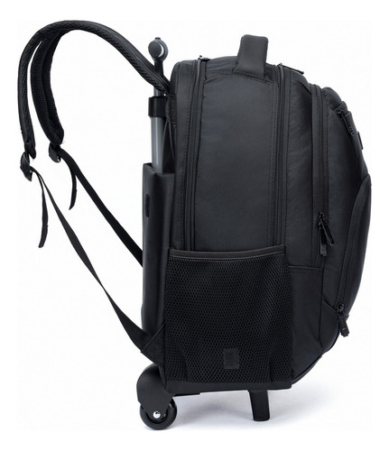 Mochila De Rodinhas Centurion Executiva Resistente Trabalho Cor Preto