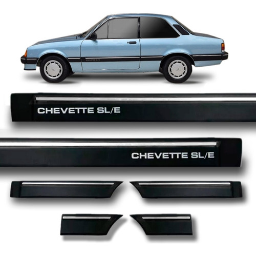 Kit Jogo Friso Lateral Chevette Sle 1987 88 A 93 1994 Preto