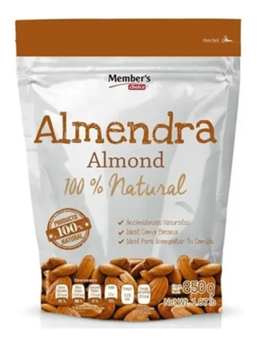 Almendra Entera Natural Members Choice 850gr