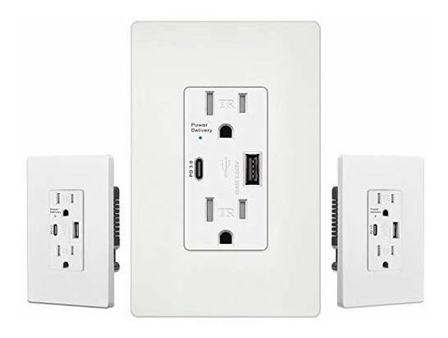 3 Paquete 15 Amp Cargo Quick Usb Outlet Con 5 2a 26w Pu...