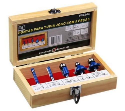 Jogo De Ponta/fresa Para Tupia 5 Peças- 684866 - Lee Tools