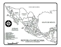 Comprar Mapa De La República Mexicana Con Nombres Mod. 01