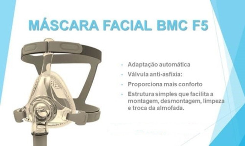 Máscara Facial F5 Para Cpap E Bipap Tamanho M - Bmc Medical