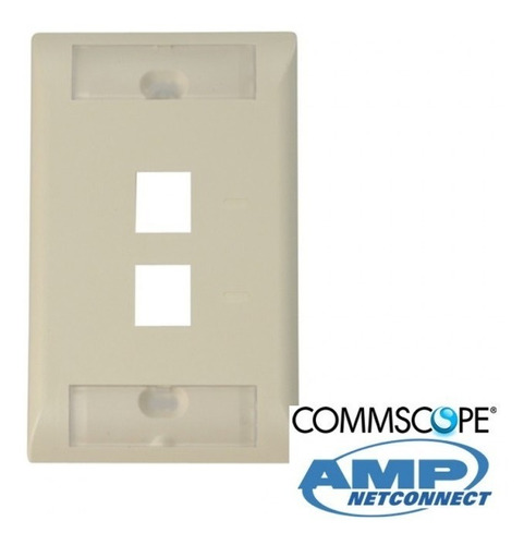 Amp Faceplate 2 Puertos Beige Para Jack Sl 