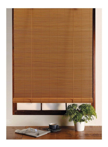 Persiana Enrollable 80x165 Cm Bambú Cedro