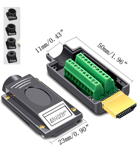 Conector Hdmi 2.0 Modular Metal Placa Terminal 20pin