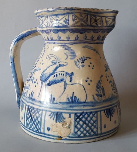 Imagen 3 de 9 de Antigua Jarra Cerámica Estilo Talavera. 7o 2311