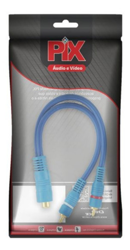 Imagem 3 de 3 de Cabo De Áudio Y 2 Rca Macho 1 Femea 25 Cm 5mm Alta Qualidade