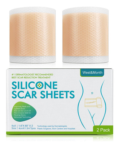 Greatideal Rollo De Cinta De Silicona For Cicatrices, 1.57