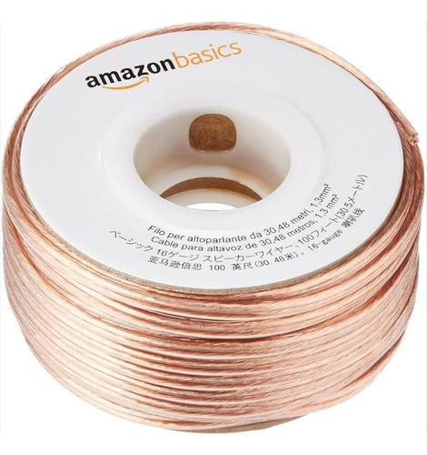 Cable Para Altavoz Calibre 16 - Amazon Basics - 30.48 Mts. 