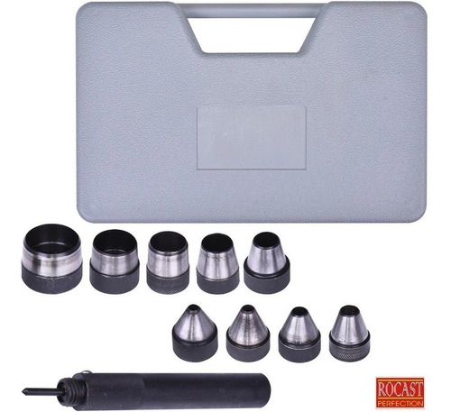 Imagen 2 de 4 de Set Sacabocado De Golpe 5 - 32mm Grandes 10 Pcs + Valija