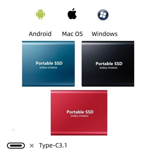 Imagen 2 de 8 de Disco Duro Externo De Alta Velocidad Ssd 1tb Para Las Tablet