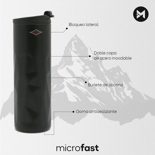 Imagen 5 de 7 de Vaso Térmico Acero Inox Frío Calor Tapa Diseño Minimal 500ml