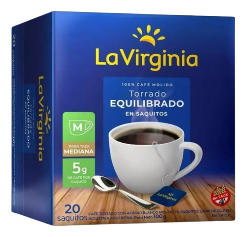 Cafe En Saquitos La Virginia Torrado Equilibrado X 5 Cajas