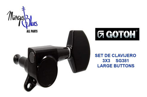 Gotoh 3x3 Sg381 Bk Set De Clavijeros Para Guitarra Eléctrica