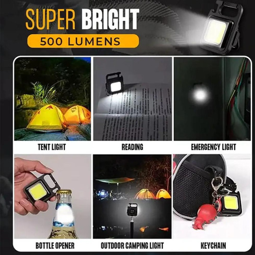 Lanterna Multifuncional Mini Glare Cob Chaveiro Pingente Luz