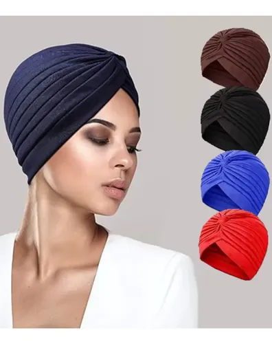 Kit 3 Turbante Chapéu Fechado Indiano Feminino Touca Atacado Sortido Liso