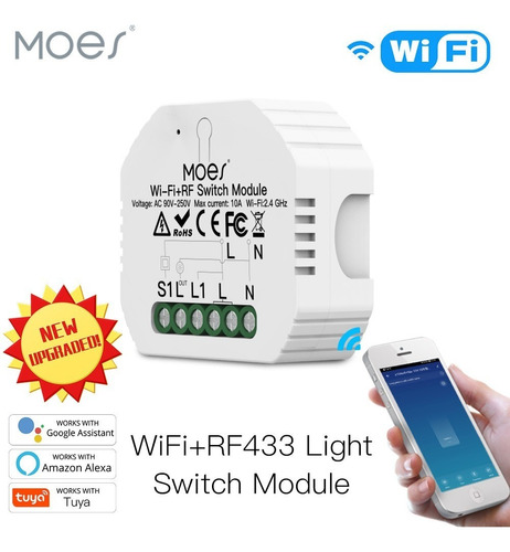 Moes Mini Interruptor Inteligente Wifi Alexa Google Tuya