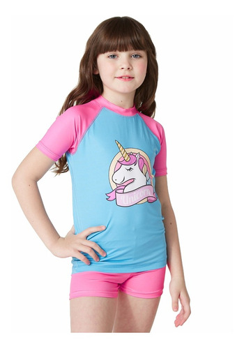 Remera Manga Corta Filtro Uv Niño Unicornio Yakka