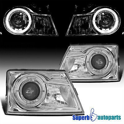 Fits 1998-2000 Ford Ranger Projector Headlights Halo Rin Spa