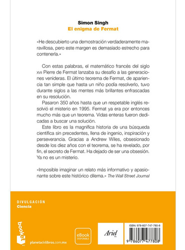 Libro El Enigma De Fermat - Simon Singh