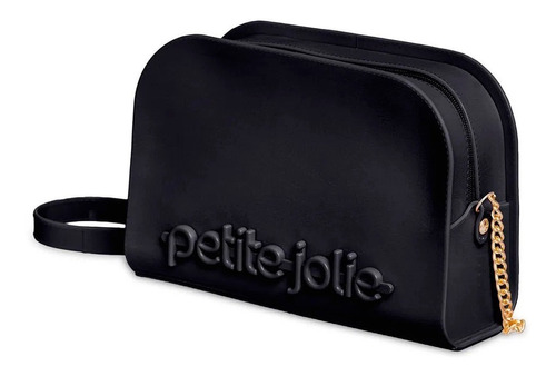 Melhor Bolsa Petite Jolie Feminina Pretty Bag Express 2023 Acambamento dos ferragens Ouro Cor Preto Cor da correia de ombro Preto Desenho do tecido Liso