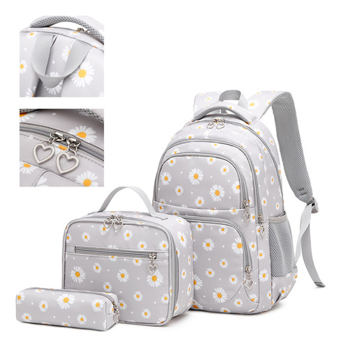 Mochila Floral, Bolsa Aislante Y Funda Para Bolígrafos, Impe