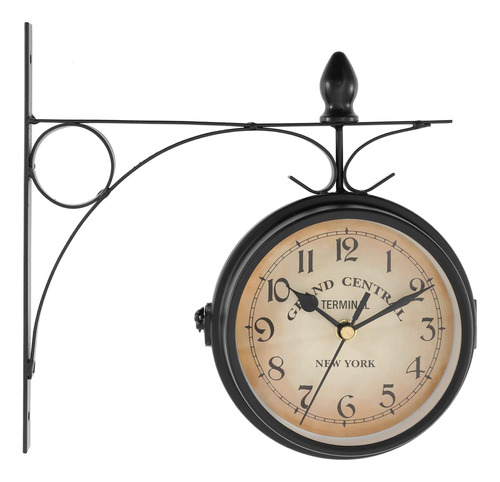 Dyna-living Reloj De Pared Vintage De Doble Cara Reloj De Es