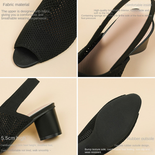 Nuevas Sandalias De Malla Transpirable Para Mujer Con Tacone
