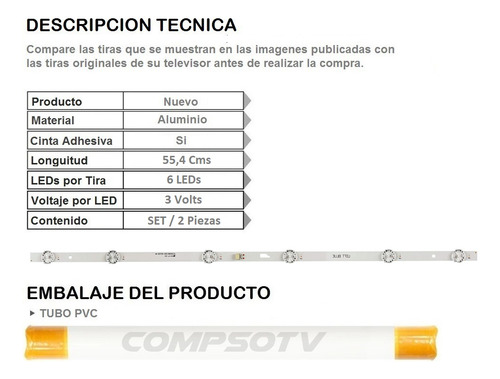 Tiras / Barras Led Para Tv 32 Kalley K-led32hdrt2