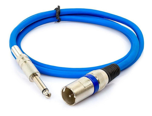 Cabo P10 Para Xlr Macho Azul Estereo - 35 Mt