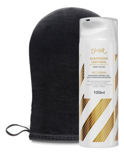 Kit Skelt Iluminador Corporal 120ml E Luva Aplicadora